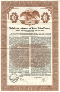 Delaware, Lackawanna and Western Railroad Co. - Various Denominations Bond